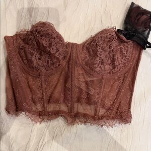 Victoria’s Secret.  Lace Longline Bustier in Dusty Rose